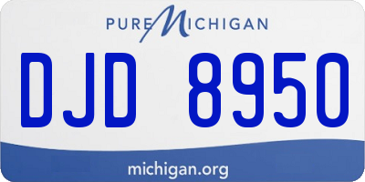 MI license plate DJD8950