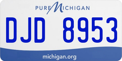 MI license plate DJD8953