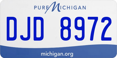 MI license plate DJD8972