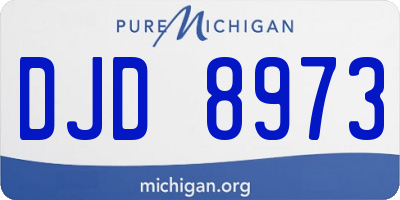 MI license plate DJD8973
