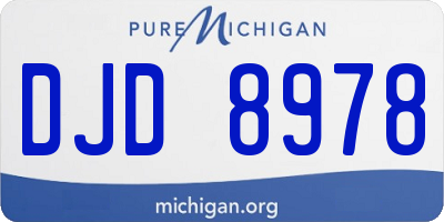 MI license plate DJD8978