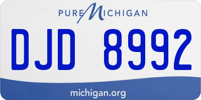 MI license plate DJD8992