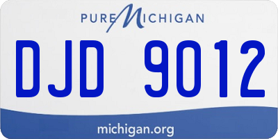 MI license plate DJD9012