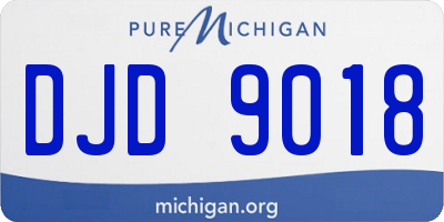MI license plate DJD9018