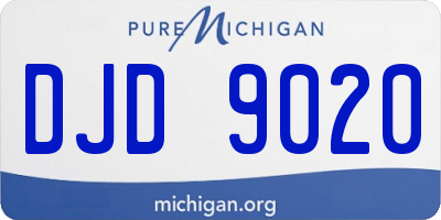 MI license plate DJD9020