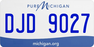 MI license plate DJD9027
