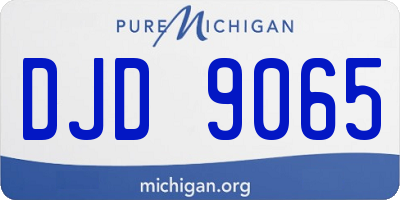 MI license plate DJD9065