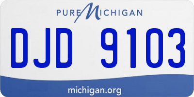 MI license plate DJD9103