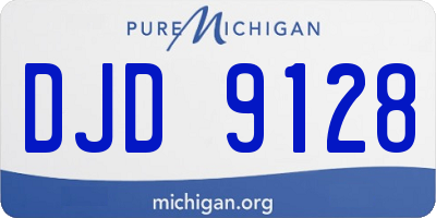 MI license plate DJD9128