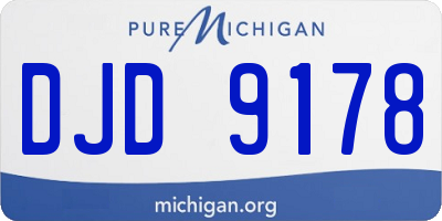 MI license plate DJD9178