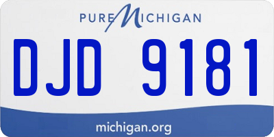 MI license plate DJD9181