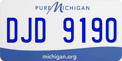 MI license plate DJD9190