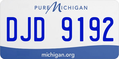 MI license plate DJD9192