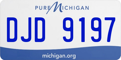 MI license plate DJD9197