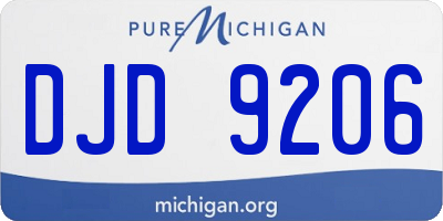 MI license plate DJD9206