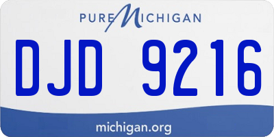 MI license plate DJD9216