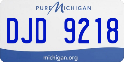 MI license plate DJD9218