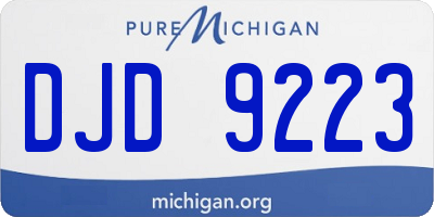 MI license plate DJD9223