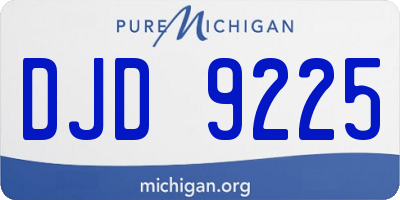 MI license plate DJD9225