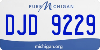 MI license plate DJD9229