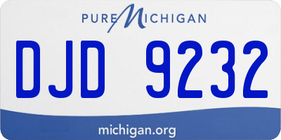 MI license plate DJD9232