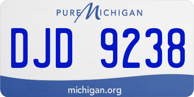 MI license plate DJD9238