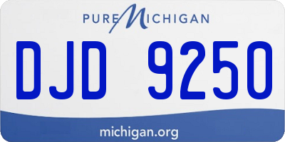 MI license plate DJD9250