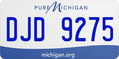 MI license plate DJD9275