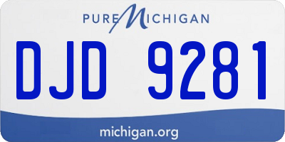 MI license plate DJD9281