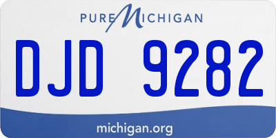 MI license plate DJD9282