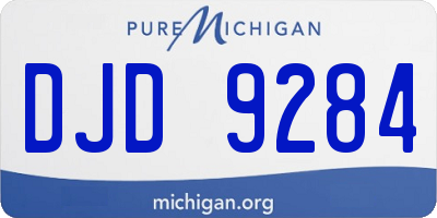 MI license plate DJD9284