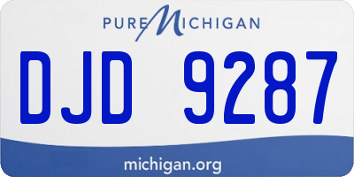 MI license plate DJD9287
