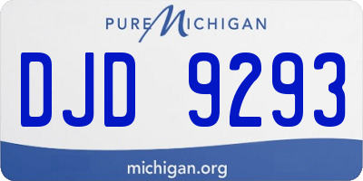 MI license plate DJD9293