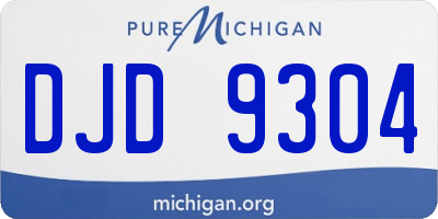 MI license plate DJD9304