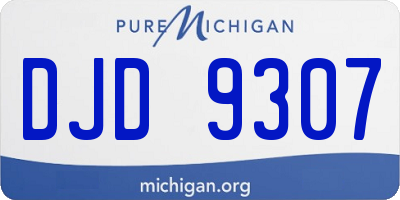 MI license plate DJD9307