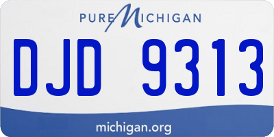 MI license plate DJD9313