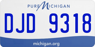 MI license plate DJD9318