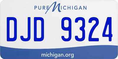 MI license plate DJD9324
