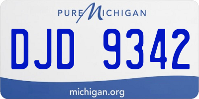 MI license plate DJD9342