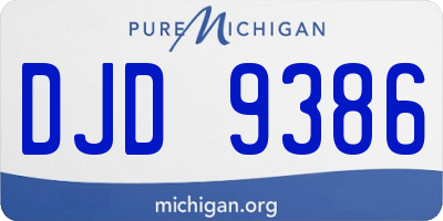 MI license plate DJD9386