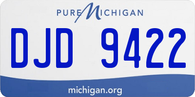 MI license plate DJD9422