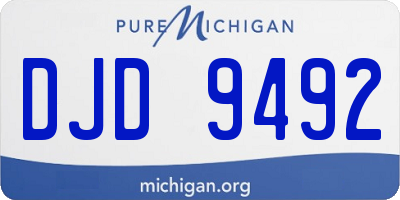 MI license plate DJD9492
