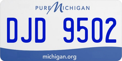 MI license plate DJD9502