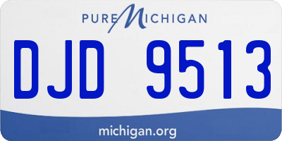 MI license plate DJD9513