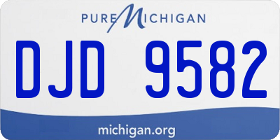 MI license plate DJD9582