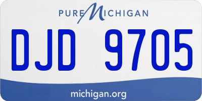 MI license plate DJD9705