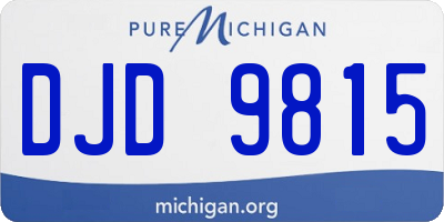 MI license plate DJD9815