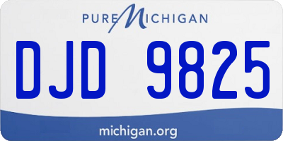 MI license plate DJD9825