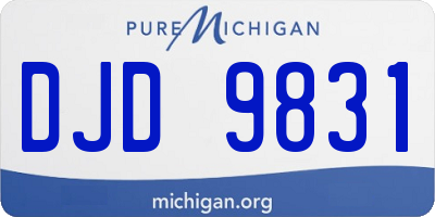 MI license plate DJD9831