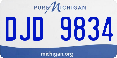 MI license plate DJD9834